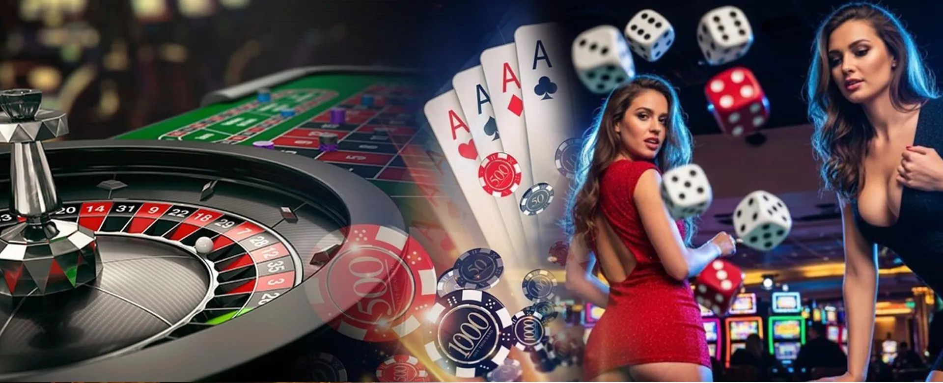 Players gathered around a super poker table with gold accents